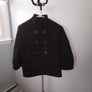BCBG black short double breasted coat